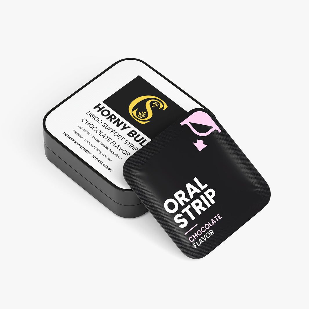 Horny Bull, Libido Support Strips, sexual wellness strips, stamina support, discreet wellness supplement