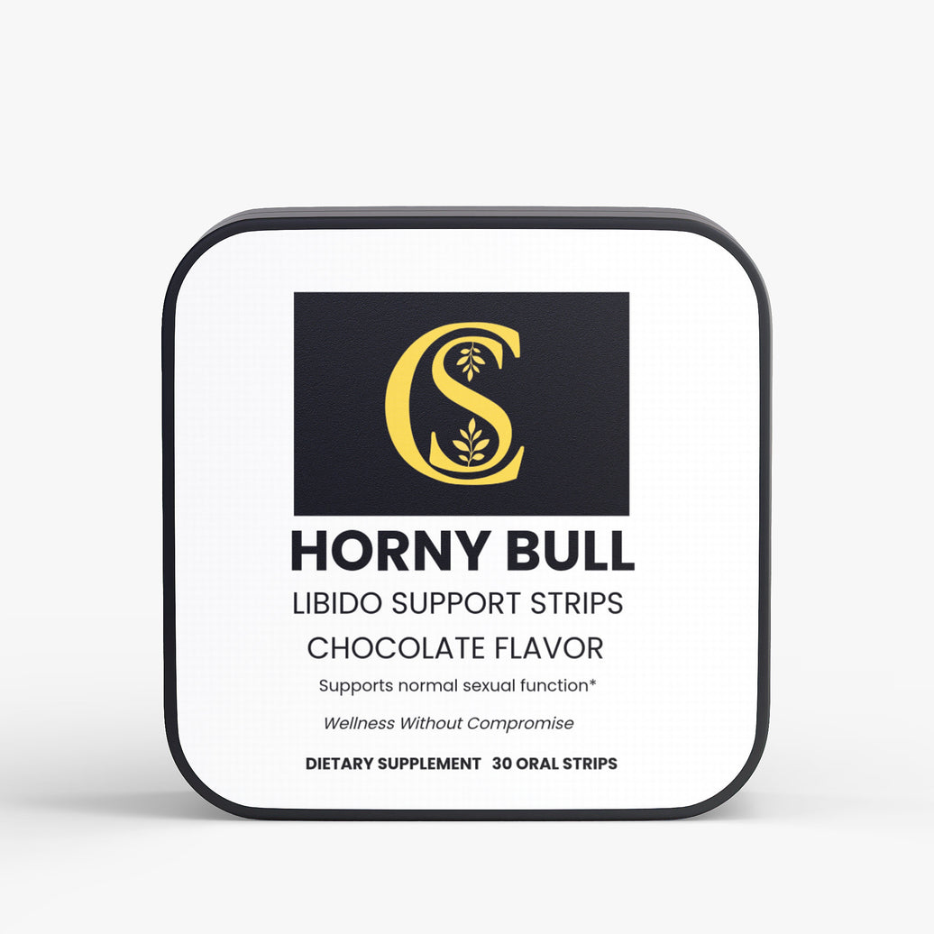 Cromwell & Smith, Horny Bull, Libido Support Strips, chocolate oral strips, vitality support