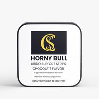 Cromwell & Smith, Horny Bull, Libido Support Strips, chocolate oral strips, vitality support