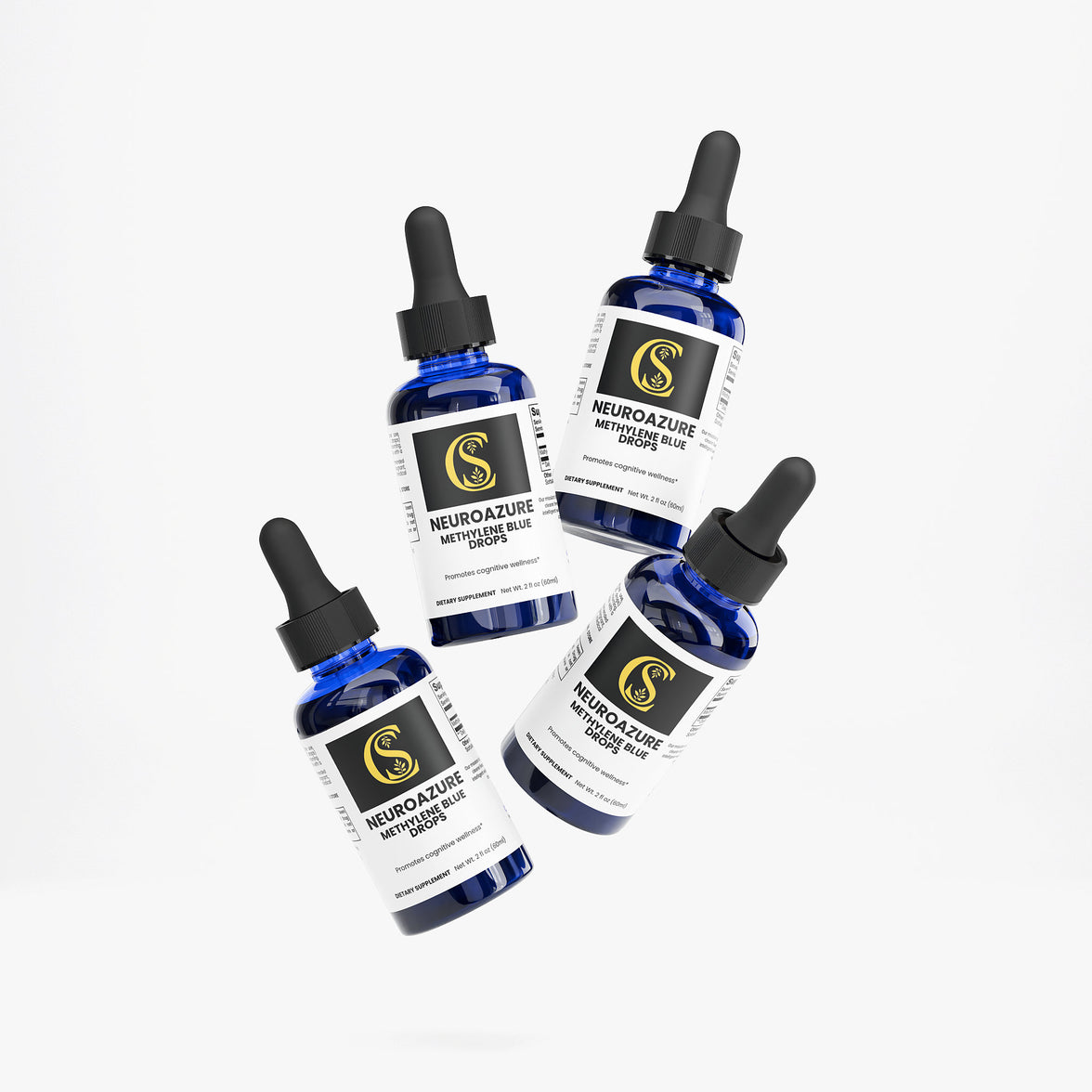 Daily liquid methylene blue supplement, NeuroAzure, cellular energy, nootropic drops, adult wellness
